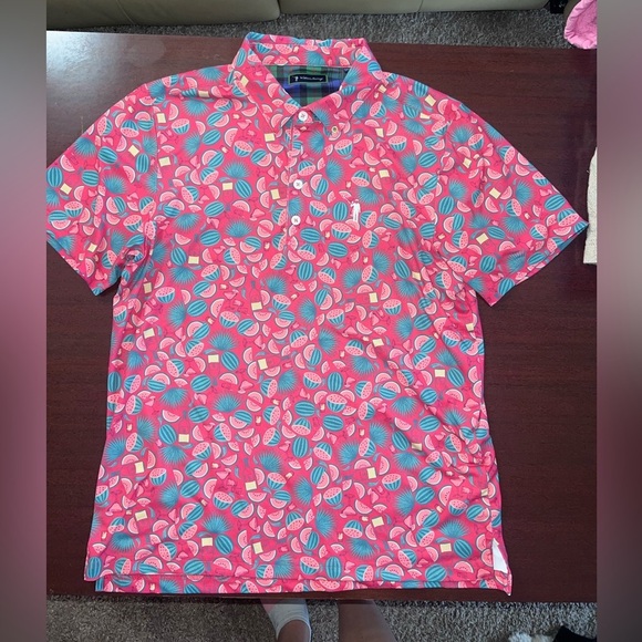 William Murray Golf Other - William Murray Golf Polo Shirt Seed Spitters Watermelon Stretch DriFit Pink UV